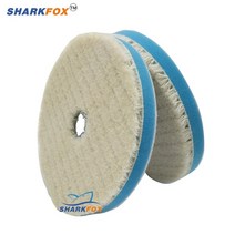차량 일본 울 연마 패드 바디 폴리싱 휠 자동차 광택기 수세미 5 인치 6 7, [01] 2pcs x Stripe, [01] 5 Inch Backer, 2개