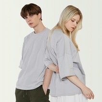 오버핏 7부 티셔츠 흰티 면티 무지