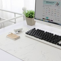매장 사무실 대리석패턴 고급 데스크패드 테이블깔판, 화이트 마블