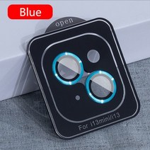 아이폰용 카메라 렌즈 유리 아이폰 13 프로 맥스 미니용 메탈 링 14 플러스 맥스용 화면 보호기 커버, Blue 2_iPhone 14