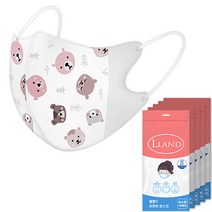 엘랜드 어린이집 베이비 신생 돌아기 영유아동 새부리 일회용 곰무늬 3D입체형 초소형마스크, 1.곰돌이(화이트) 3D입체 마스크, 초소형, 50매