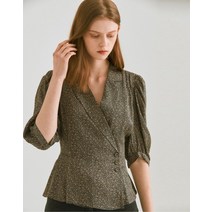 [질스튜어트 뉴욕 여성] [[21FW]] JSBL1D800K3 카키 패턴 5부소매블라우스