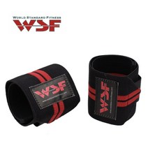 WSF WSF 더블 레드 라인 리스트랩 헬스 손목 보호대 15인치