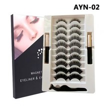 자석 마그네틱 속눈썹 밍크 방수 지속 라이너 족집게 수제 반복 사용 메이크업 확장 세트, ayn-02 믹스