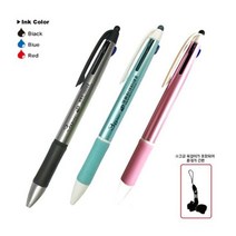 3던트 터치3색 목걸이펜 1.0mm 색상랜덤(볼펜심검정) 카우와, 본상품선택