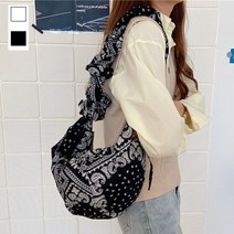 페이즐리 에스닉 면 호보백 에코백