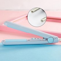 미니 헤어 스트레이트 너 전기 부목 휴대용 미용사 Bangs 클립 클램프 컬링 아이언 파마 스틱, 01 BL_01 미국