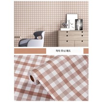 자체접착 방수 방습 도트 체크 벽지 침실 배경 벽지(폭 0.6m*길이 10m)(폭0.6쌀*긴10쌀), 격자 무늬 레드