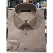5F [신사] 로베르따 남성셔츠 긴팔 자연친화적 린넨혼방 커피브라운 일반핏셔츠 RM52015B