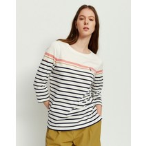 22SS [populet]아이보리 스트라이프 면 7부소매티셔츠 WSTS2B104IV