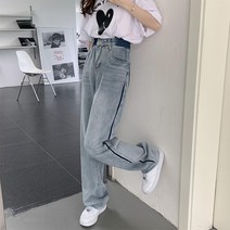 오토바이바지 라이딩진 라이딩바지 바이크바지 Crescent City-수제 대비 색상 스트레이트 청바지 여성용, 01 L
