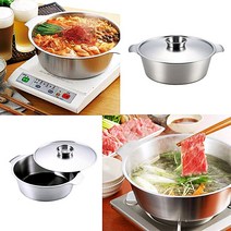 일본 요시카와 Zei 스테인레스 샤브샤브 전골냄비, 22cm