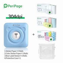 사진인화기 휴대용포토프린터 핸드폰 사진출력 사진인화기 원래 peripage 304dpi, 304 파란색 9 종이