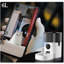 강아지 자동급식기 공급기 자율급식 반려견 사료 배식기 고양이 급여기 자율배식, 6L Video Feeder_EU Adapter | C