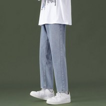 남자 와이드 핏 청바지 허벅돼 일자 통큰 통넓은 봄 가을 기본 레트로 데님 팬츠 테이퍼드 패션 HA21112920