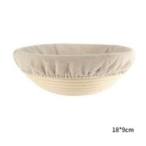 반느통 바네통 깜빠뉴 발효바구니 빵 가공 식품 보관 바구니 banneton brotform 라이징 등나무 바구니 안감 타원형 과일 트레이 홈 등나무 주최자, 18x9cm