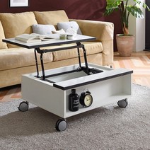 케츠 리프트업 이동식 소파 테이블 800, 오크