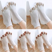 뉴타임즈 Jul.31 57번 다섯 손가락 여자 순면 하이웨이스트 미드필드 일계 러블리 솔트 임산부 발가락 양말 여름Z