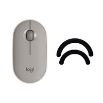 로지텍 PEBBLE M350 무소음 무선 마우스 + 마우스피트, 샌드