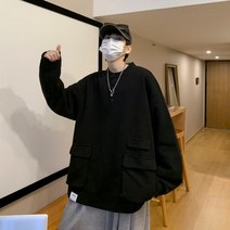 봄가을 아메리칸 빈티지 루즈핏 맨투맨 여순색 반트임 맨투맨 남코트 트렌드