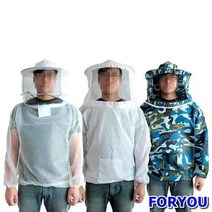 Foryou2072 양봉옷 상의 양봉작업복 벌망옷 벌초복 모기장옷 벌보호옷 양봉방충복, 망사