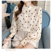 미미앤느 루즈핏 도트 땡땡이 블라우스