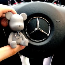 자동차석고방향제 베어브릭 곰돌이 차 자동차 송푸구 bmw 벤츠 아우디 현대 기아, 07.베이비파우더, 화이트