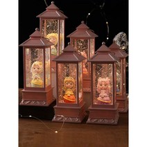 핑크 랜턴 공주 워터볼 오르골 무드등 사각 램프 어린이 선물 인테리어 소품, 핑크B