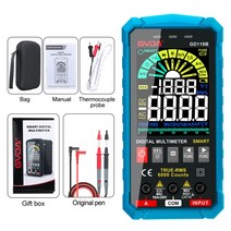 분석 측정 측량 GVDA 차세대 600V 디지털 멀티 미터 Ture RMS AC DC NCV 스마트 멀티 미터 테스터 옴 커패, 02 GD119B blue