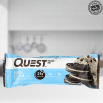 퀘스트 뉴트리션 프로틴 바 쿠키 앤 크림 맛 각 60g 2.12oz 12개입 단백질, 쿠키 앤 크림 맛 12개입
