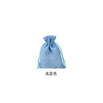 구디 백 빈티지 스타일 수제 컬러 천연 삼베 린넨 주얼리 여행 스토리지 파우치 미니 사탕 황마 포장 가방 선물 가방 50 개, 라이트 블루, 15x20cm 리넨