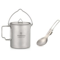 캠핑냄비세트 백패킹 코펠 1인용 반합 후라이팬 캠핑코펠세트 tomshoo 750ml 티타늄 냄비 티타늄 물 머그 컵 뚜껑 및 접이식 핸들 야외 캠핑 냄비 요리 냄비 피크닉 걸이, 냄비와 숟가락, 협력사