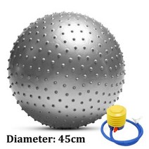 요가 짐볼 45CM / 55CM / 65CM / 75CM 가시 마사지 볼 스포츠 요가 공 포인트 휘트니스 체육관 균형 Fitbal, 04 45cm-Silver
