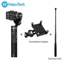 짐벌 삼각대 셀카봉 액션캠 feiyutech g6 핸드 헬드 짐벌 카메라 안정기 wifi blutooth for gopro hero 8765, g6 폴 폰마운트