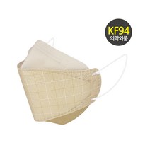 오원 KF94 나인 투톤 마스크 (20매) 패션 컬러 디자인 베이지 작은 체크 무늬 연예인 명품 국산 일회용 예쁜 숨쉬기편한 귀안아픈 봄 여름 시원한 얇은, KF94 나인 투톤 17번 20매