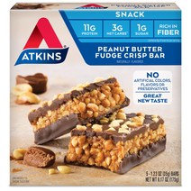 앳킨스 데이 브레이크 스낵바, 5개입, Peanut Butter Fudge Crisp, 35g