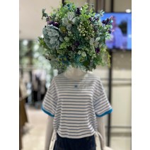 [듀엘] 스트라이프 리본 스트링 크롭 티셔츠 L232PSM051(2179366)