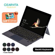 무선키보드 레트로키보드Microsoft Surface Pro 3 4 5 6 7 8 9 Pro X Go 1 2 3 용 무선 키보드 백라이트, 한개옵션2, 07 RGB GO123, 02 English with French