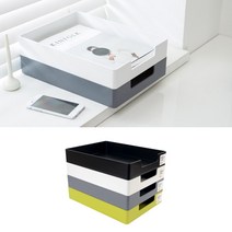 적층형 서류함 A4 용지 트레이 이면지함 파일 박스, 블랙