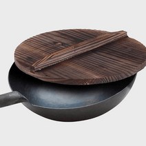 업소용웍 중식웍 Cover Lid Pot Wok 나무 팬 뚜껑 주방 돔 요리 프라이팬 냄비 조리기구 그릴 교체 튀김, 01 Light Brown_01 30x30cm