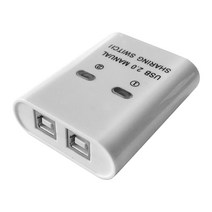 KVM스위치 USB 프린터 공유 장치 2 in 1 out 프린터 공유 장치 2 포트 수동 kvm 스위칭 분배기 허브 변환기 플러그 앤 플레이, 하얀