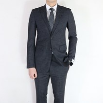 바쏘옴므 22S/S 쿨링 슬림라인 뱀부원단 차콜 썸머셋업수트 남자정장 W2JQ64ACH