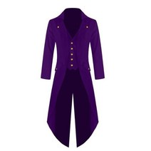 Xxxxxl xxxxl 플러스 사이즈 중세 의상 남성 steampunk 빈티지 tailcoat 자켓 고딕 빅토리아 ringmaster 코, 03 1839purple_06 XXXL