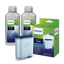 필립스 세코 커피머신 석회질 제거 석회 제거제 250ml 2개 아쿠아클린 정수 필터 1개 세트, 1세트