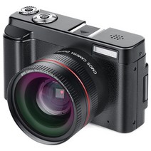 미러리스카메라 전문 24MP 비디오 카메라 16X 디지털 줌 회전 화면 전체 1080P SLR 캠코더 와이드 렌즈 포함, 01 Camera with lens
