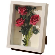 말린부케 액자 웨딩 선물 부케말리기 드라이플라워 꽃 보관 두께 6cm 액자, 화이트 10인치 외부29x24 내부 20x25 두께6