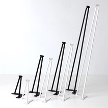헤어핀 철제 테이블 책상 식탁 다리(4개/1세트), 720mm, 블랙
