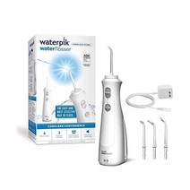 워터픽 WF-13 무선 구강 세척기 휴대용 물 치실 4 Flossing Tips, White