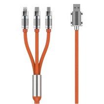 플렉시블 TPE 120W 초고속 충전 케이블 3in1 멀티 (1.2m), 3in1멀티 (1.2m), 1개