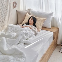 [무료설치+즉시할인40000원+중복쿠폰] [매트포함] 휴도 넉넉한 선유 무헤드 빅 수납 침대 +엔드리스 24cm 매트리스 SS Q 침대, 아이보리, SS 화이트 프레임+24cm 매트리스 (SET0422)